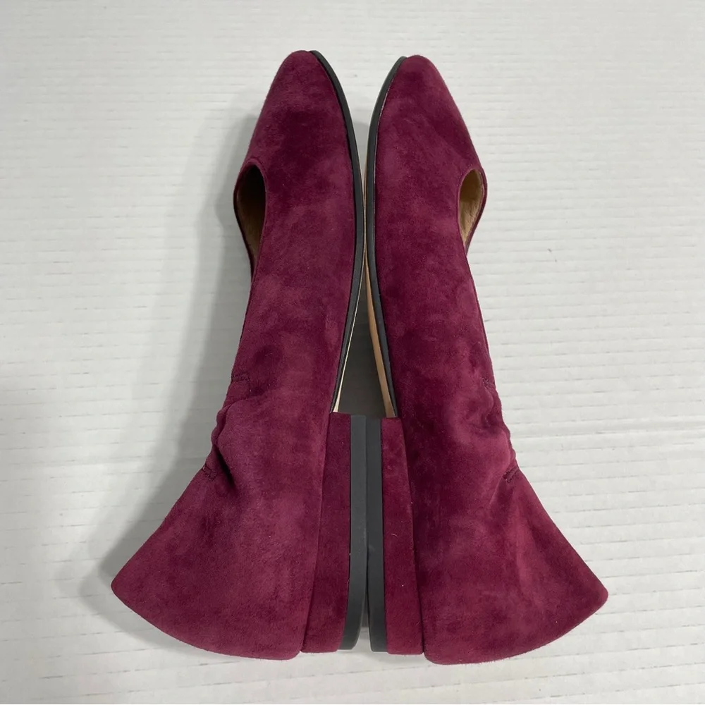 Eileen Fisher Ruby suede square toe ballet flats slip on burgundy sz 7.5 Casual